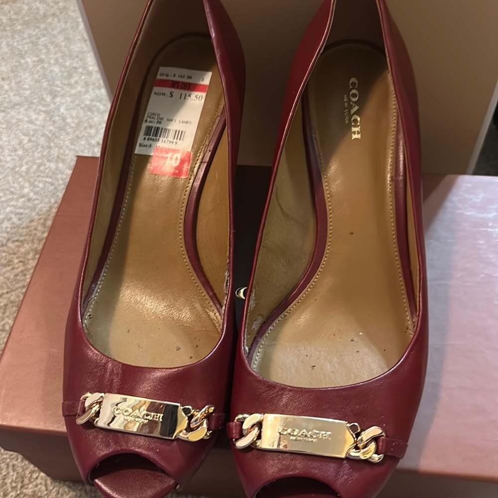 Coach shoes black cherry